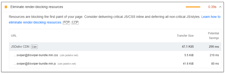 speed performance score with wraper libray